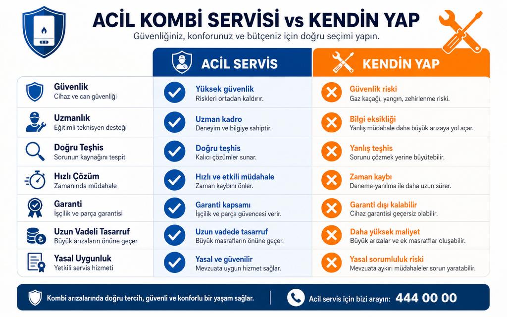 Acil servis karşılaştırma