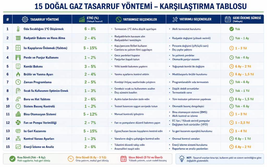 15 tasarruf yöntemi