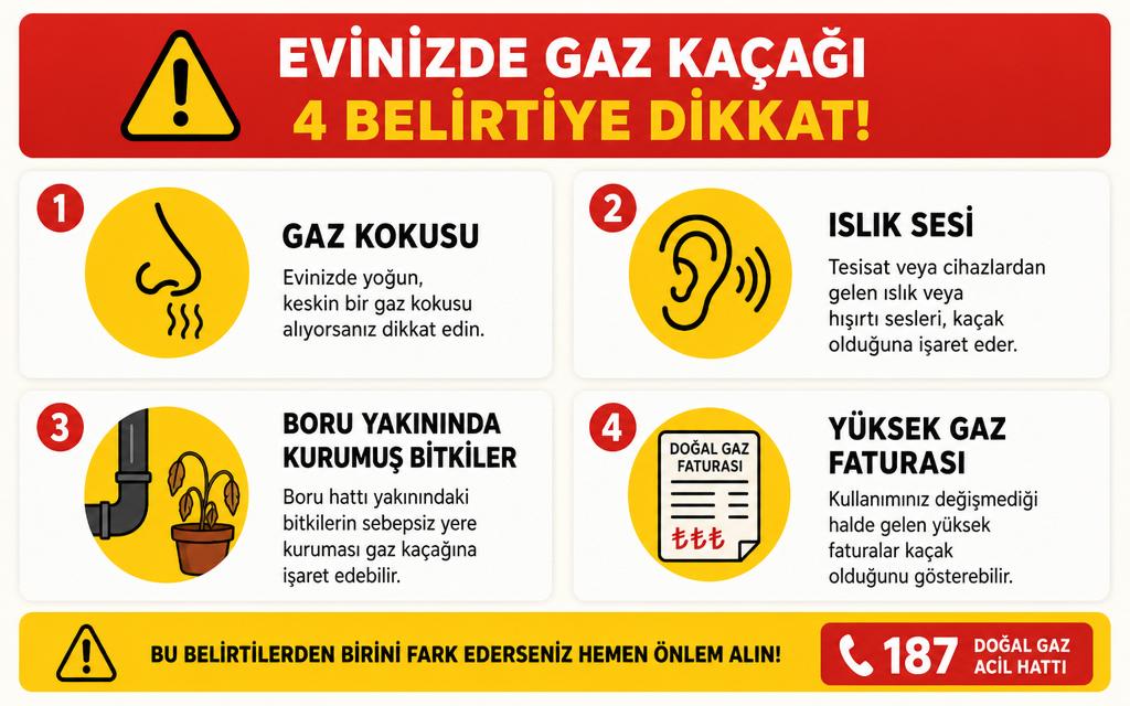 Doğalgaz kaçağı belirtiler