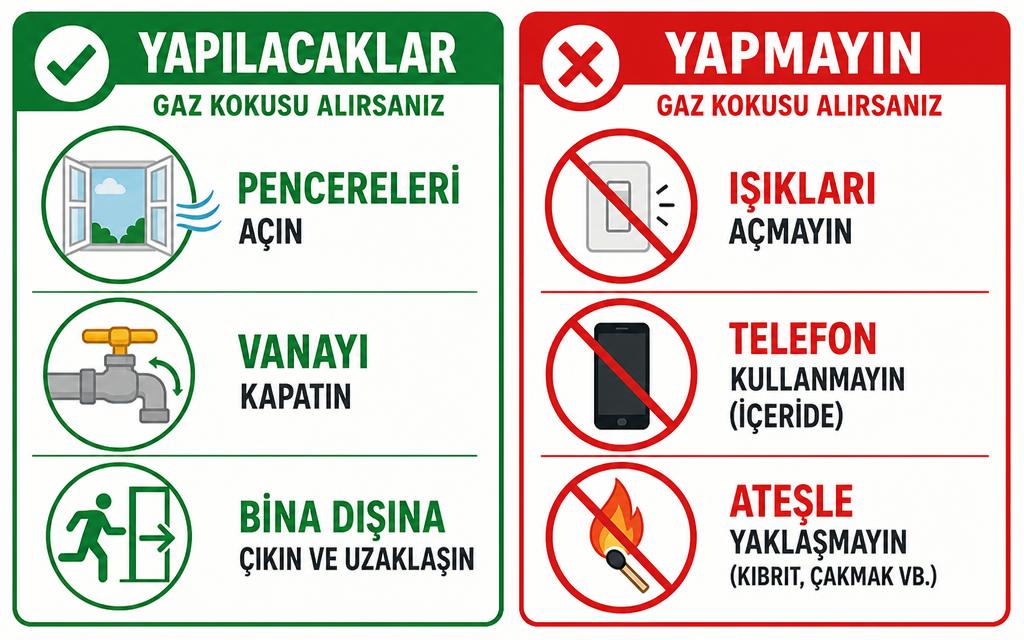 Gaz kokusu acil müdahale karşılaştırma