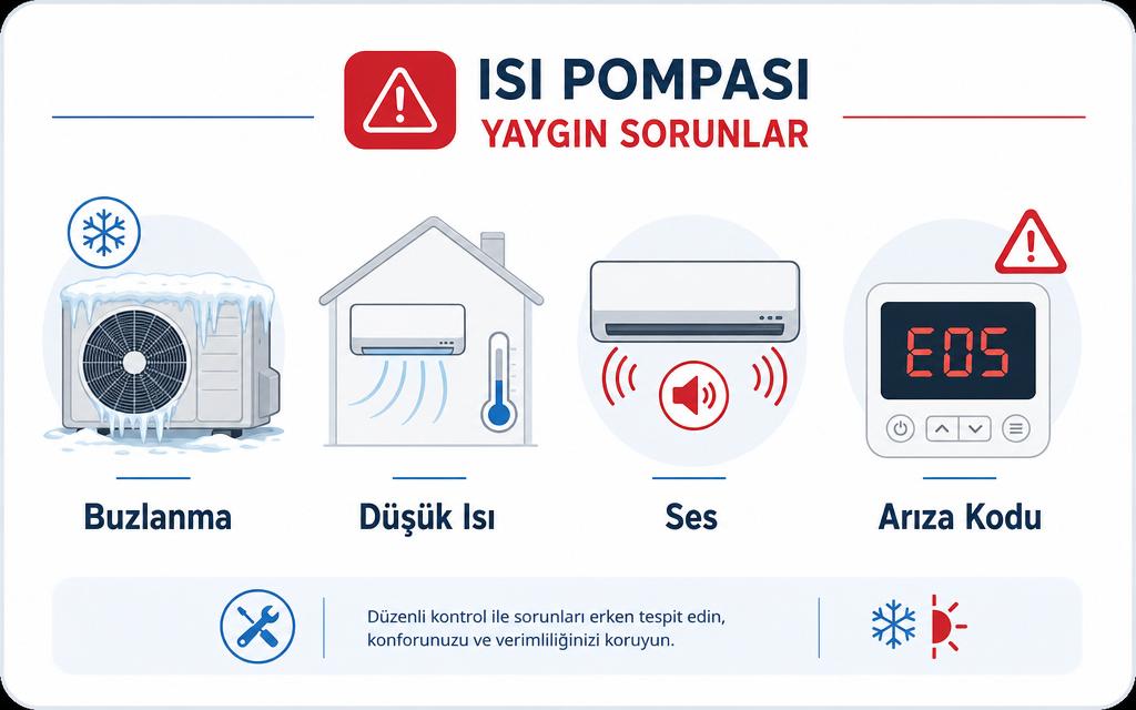 Isı pompası yaygın sorun belirtileri