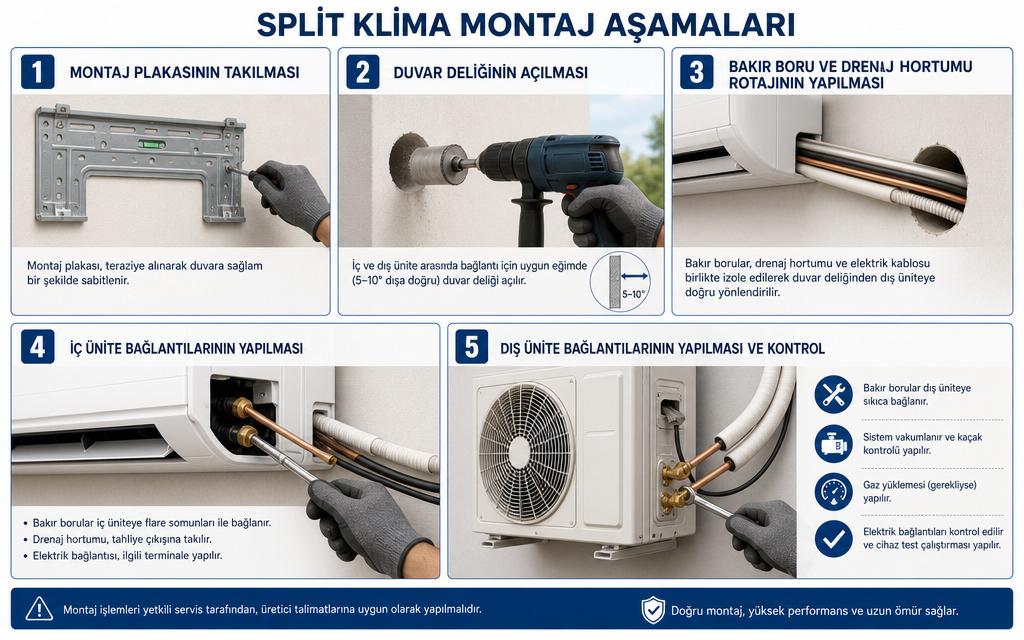 Klima montajı infografik