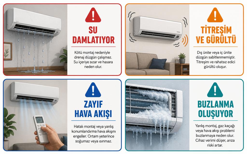 Klima montajı belirtiler