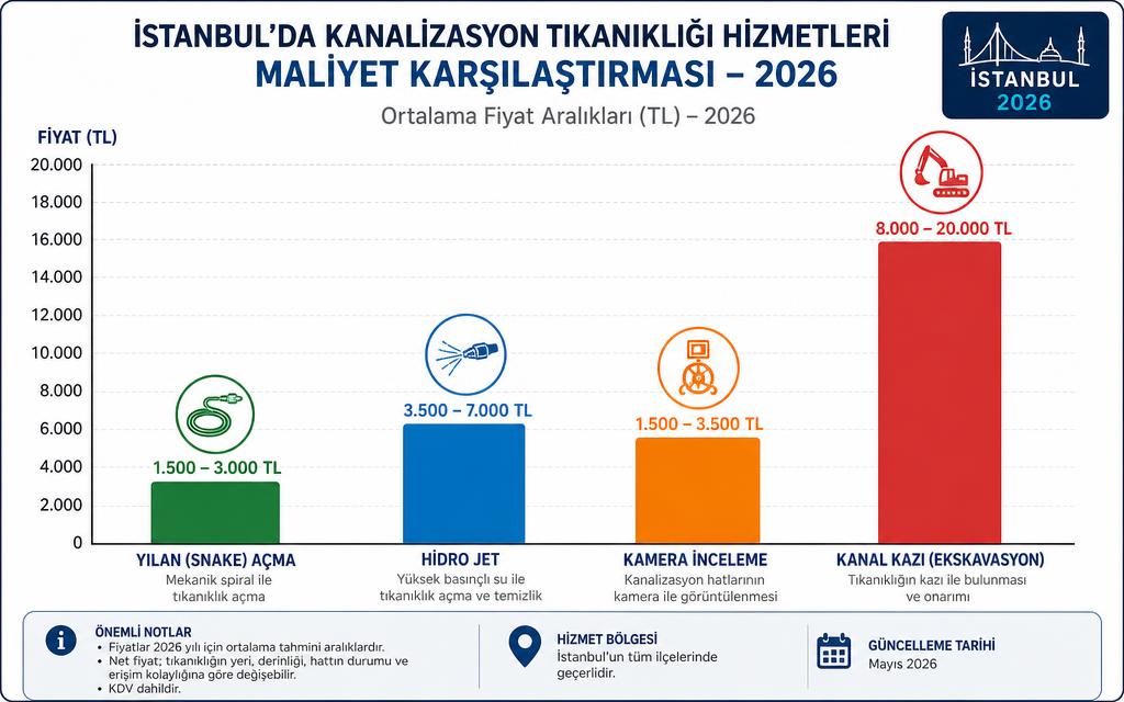 Klozet taşması ana gider grafik