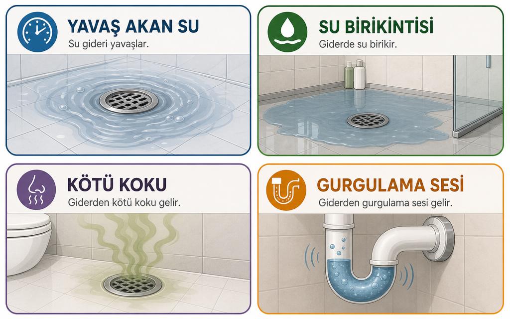 Lavabo gider tıkanıklığı belirtiler