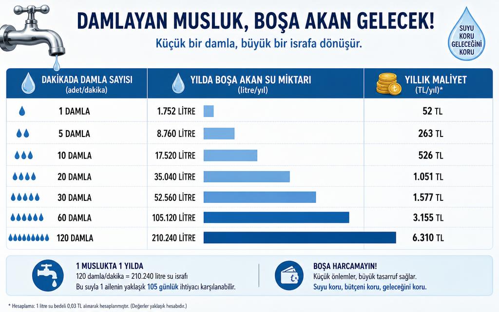 Damlayan musluk tamiri grafik