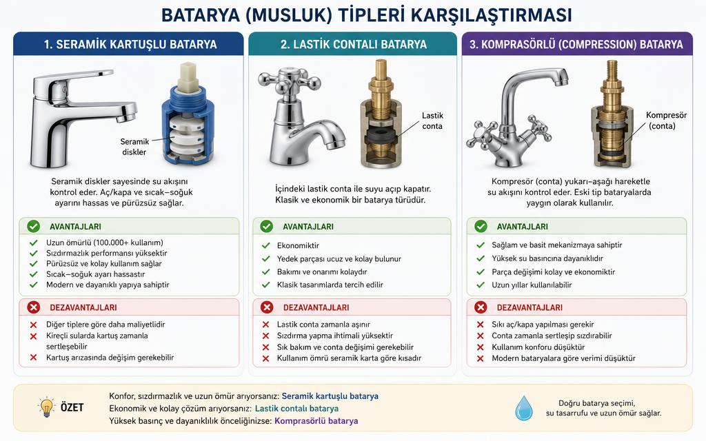 Damlayan musluk tamiri karşılaştırma