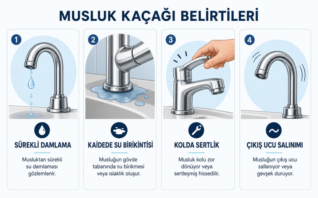 Damlayan musluk tamiri belirtiler