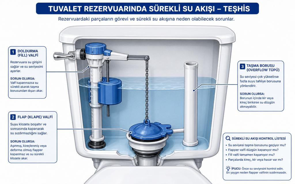 Rezervuar sürekli akıyor infografik