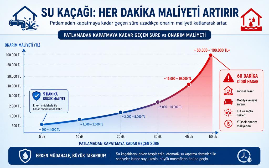Su patlaması müdahale grafik