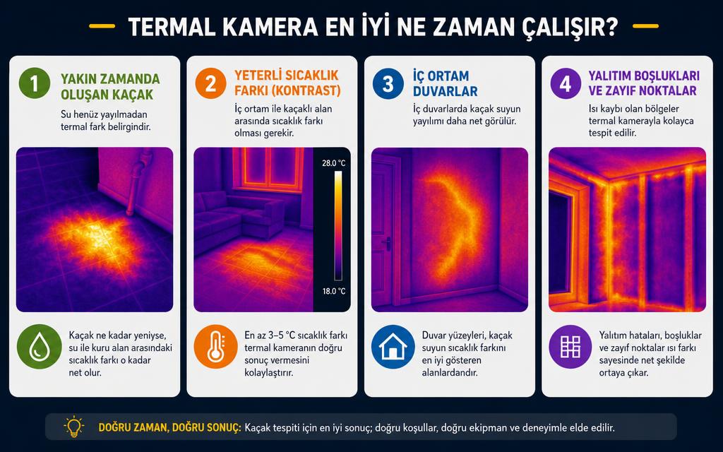 Termal kamera kaçak tespiti belirtiler